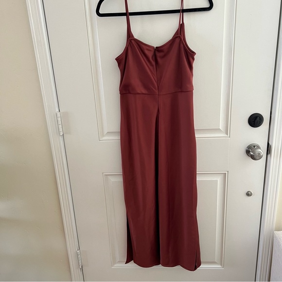 Bhldn rust cali satin cowl-neck midi dress - Picture 6 of 11